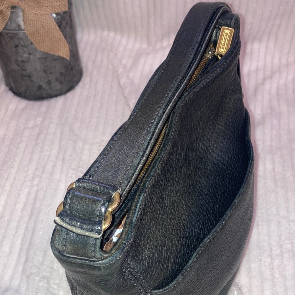 Coach VINTAGE 90’s Black pebbled Leather Shoulder Bag No-4924 NO CALLOUTS - Picture 2 of 13
